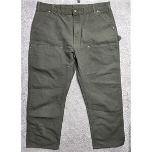 Vintage Carhartt Double Knee Green Carpenter Pants Size 42X30 B01 Mos Made N USA